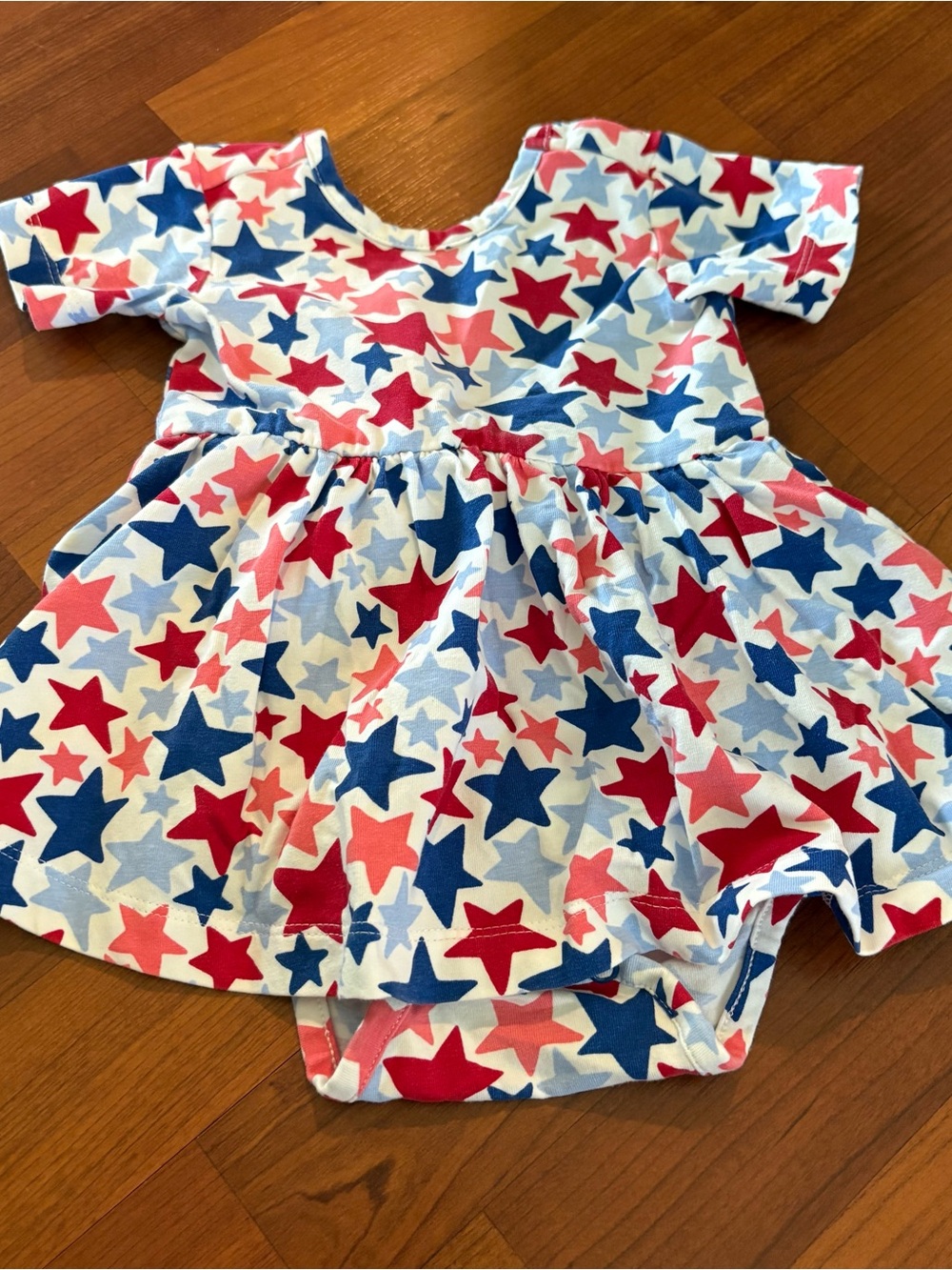 Ruffle Butts Red, White & Blue Star Dress Bodysuit